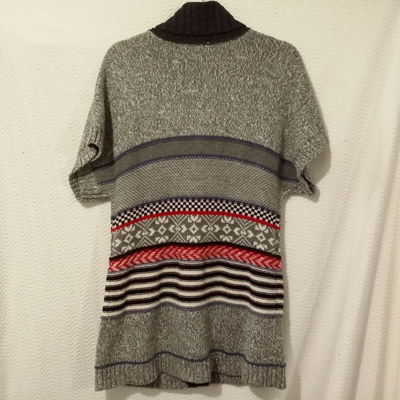 TOMMY HILFIGER  GREY MULTICOLOR SWEATER CARDIGAN S - Picture 2 of 8